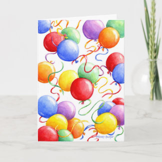 Balões coloridos do cartão do aniversário