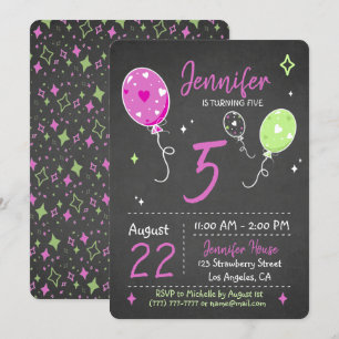 Balões   Convite para Blocos de Aniversário