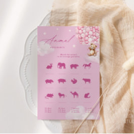 Balões cor-de-rosa Jogo de Gravidez Animal Urso de