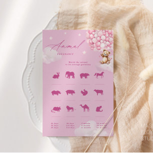 Balões cor-de-rosa Jogo de Gravidez Animal Urso de