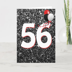 Balões de 56.º aniversário no Cartão Brilhante