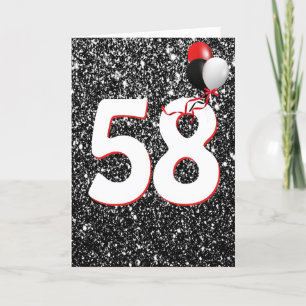 Balões de 58.º aniversário no Cartão Leve Pret