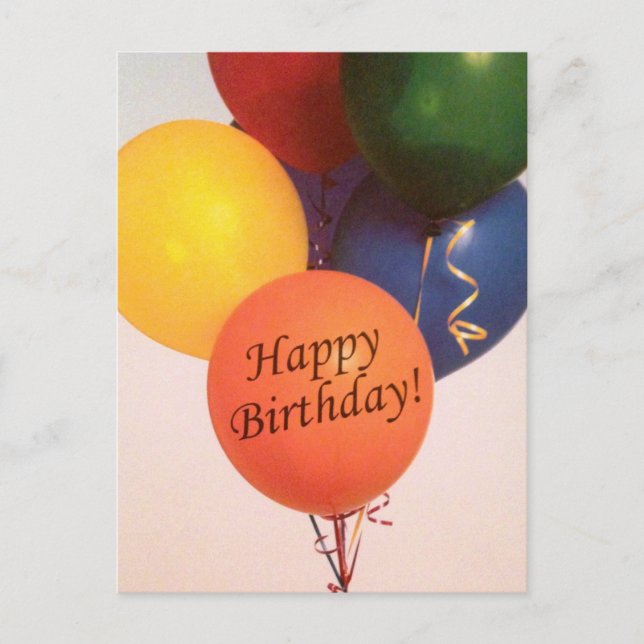 Balões de Aniversário - Cartão Postal (Frente)