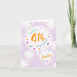 Balões de aniversário com cartão de aniversário pe