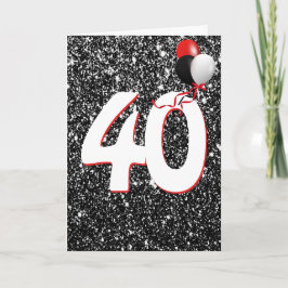 Balões de Aniversário de 40 anos em Cartão de Bril