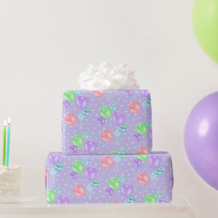 Balões de Aniversário em Papel de Embrulho com Pon