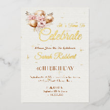 Balões de aniversário muito Dourados