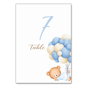 Balões de Aquarela do Urso de Teddy Mesa 7 Cartão 