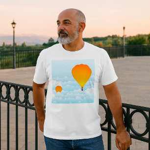 Balões De Ar Quente Em Nuvens Balançando T-Shirt