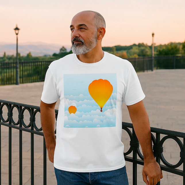 Balões De Ar Quente Em Nuvens Balançando T-Shirt (Criador carregado)