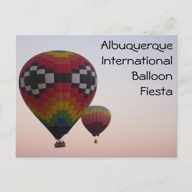 Balões de ar quente no cartão postal Dawn (Frente)