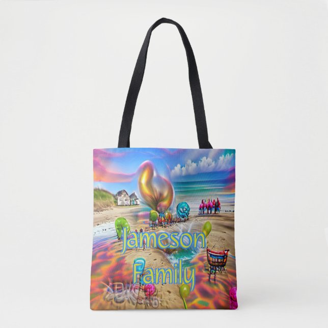 Balões de Boas-vindas da família Beach Tote Bag (Frente)