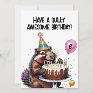 Balões de Cartão de Aniversário Porcupine Engraçad