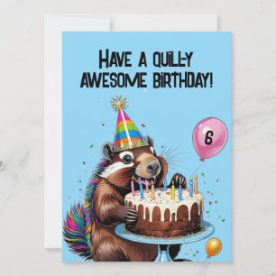 Balões de Cartão de Aniversário Porcupine Engraçad