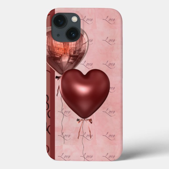 Balões de Coração Rosa e Amor (Verso)
