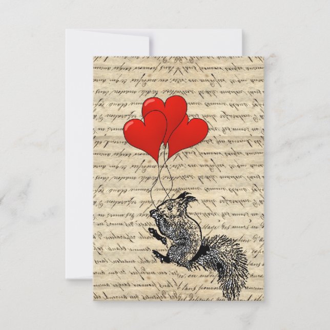 Balões de esquilo e coração (Frente)