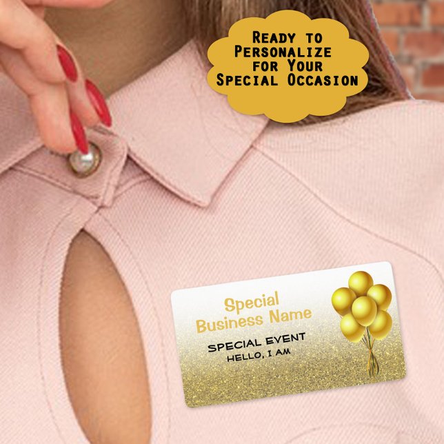 Balões de eventos especiais Nomes de etiqueta Dour (Add a name at the event to these custom paper label name tags  to helping guests remember people. )