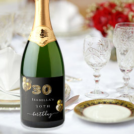 Balões de impressão aniversário de 30 anos preto-e