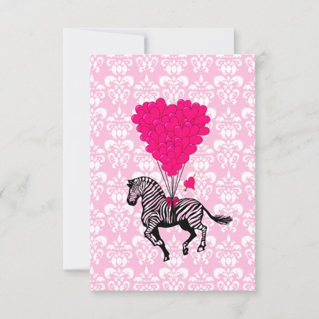 Balões de zebra e coração cor-de-rosa (Frente)