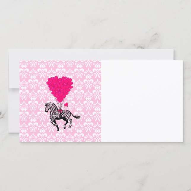 Balões de zebra e coração cor-de-rosa (Frente)
