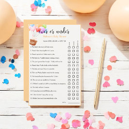 Balões do arco-íris sobre o jogo de adivinhação do