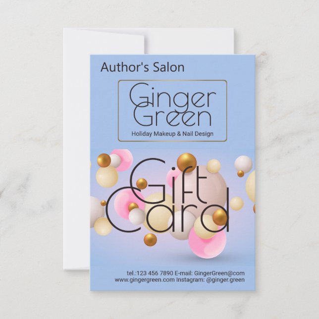 Balões Dourados Azuis Rosa (Frente)