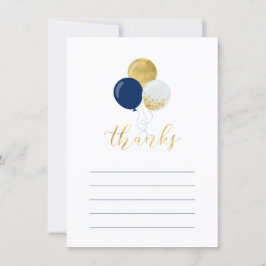 Balões Dourados e Marinhos | Cartão de Nota de Obr