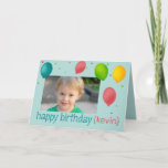 Balões e Confetti Photo Aniversário - Cartão de Sa<br><div class="desc">A placa pode ser facilmente personalizada adicionando o texto de sua escolha clicando no botão 'Personalizar'.</div>