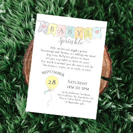 Balões e Urso de Banner de borda de chá de fraldas