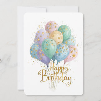 Balões Elegantes de Feliz Aniversário Cartão de Sa