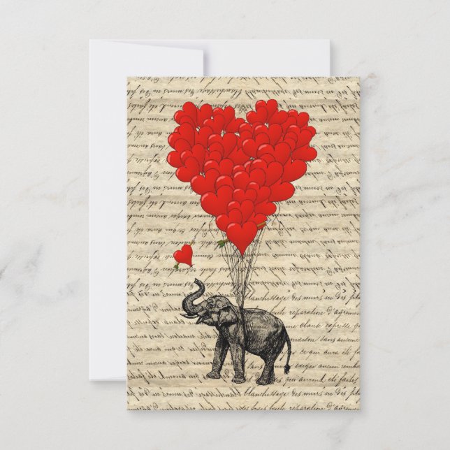 Balões em forma de elefante e coração (Frente)