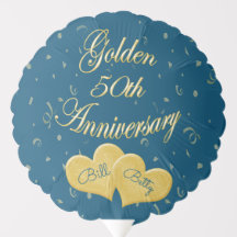 Balões Personalizados do ouro 50º Aniversário