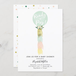 Balões prontos para o convite para Chá de fraldas