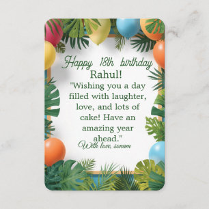 Balões Tropicais Coloridos Resposta de Aniversário