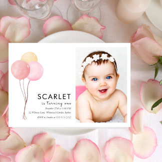 Balões tropicais: simples convite para o primeiro 