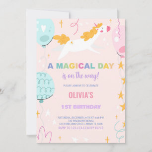 Balões Unicorn Convites de Aniversário