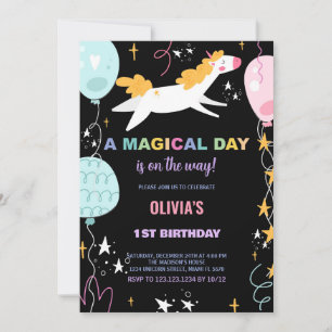 Balões Unicorn Convites de Aniversário