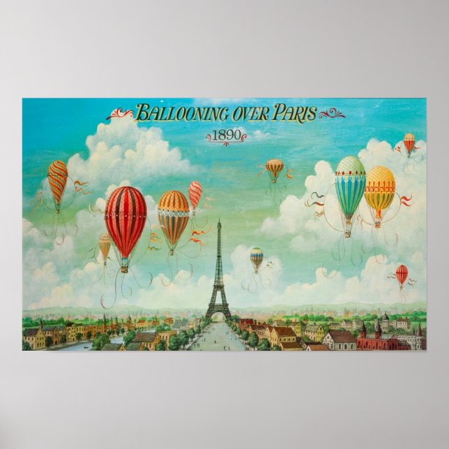 Balonando sobre Paris Poster (Frente)