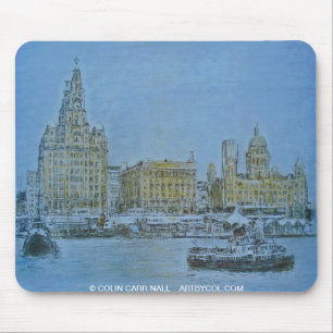 Balsa através do Mersey Mousepad Colin Carr-Nall