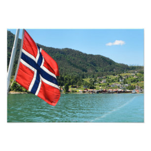 Balsa de carro no impressão da foto de Noruega