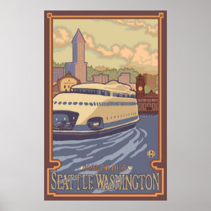 Balsa Seattle de Kalakala, poster das viagens