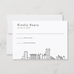Baltimore Wedding RSVP Skyline Estilizado