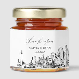 Baltimore Weding Favor Obrigado Mini Honey Jars
