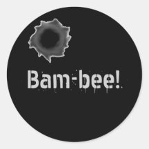 Bam-bee, autocolante de guerra com buraco de bala
