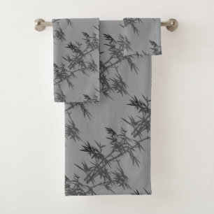Bambu preto no conjunto de toalhas de banho pratea
