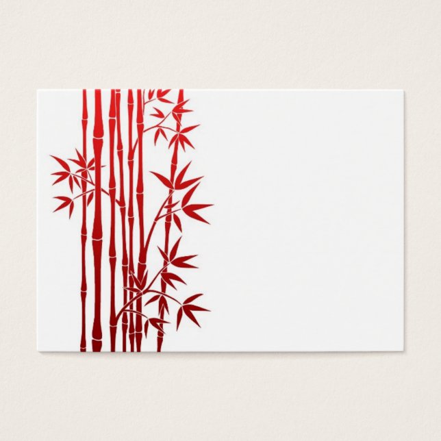 Bambu vermelho com folhas em branco (Frente)