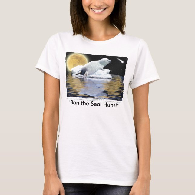 "BAN THE SEAL HUNT" Tops & Roupa (Frente)