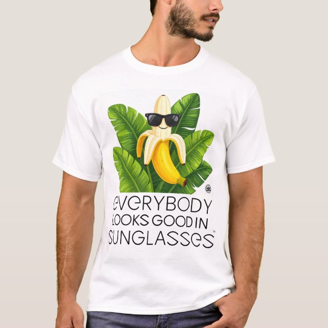Banana de Óculos de Sol - Camiseta do Dia Internac (Frente)