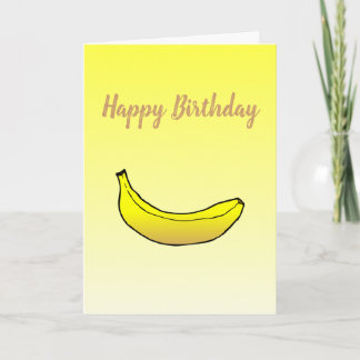 Banana no cartão de aniversário dobrado