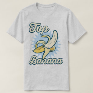 Banana Número Um Slogan Retro Engraçado T-Shirt